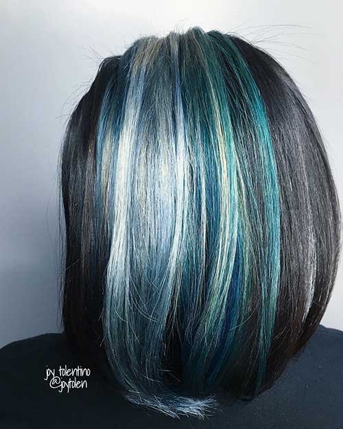 Popular e estilo agradável para cabelo curto azul