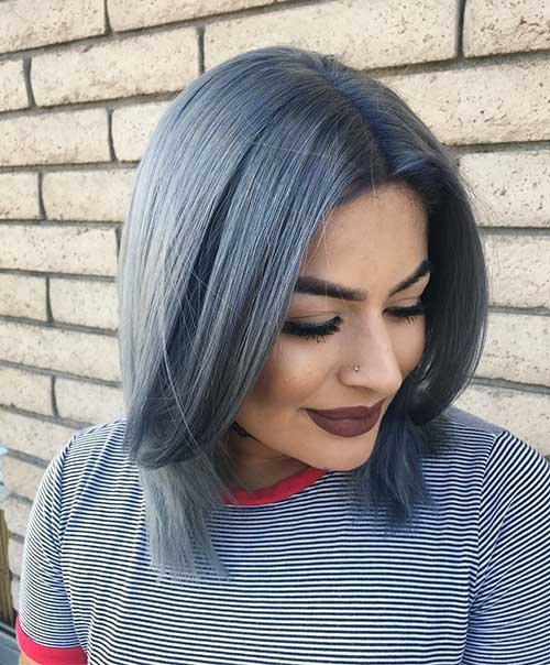 Popular e estilo agradável para cabelo curto azul