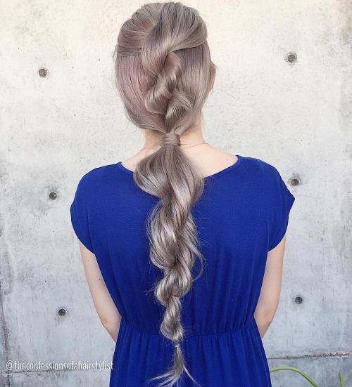 Fácil e elegante corda tranças penteado