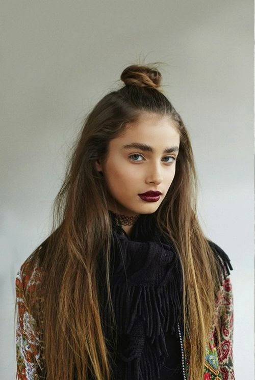 Vários estilos de inverno Half up e Half down Hairstyle Ideas for Girls