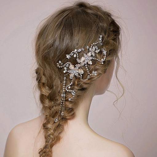 Pente de cabelo embelezado com pérolas para Bridals