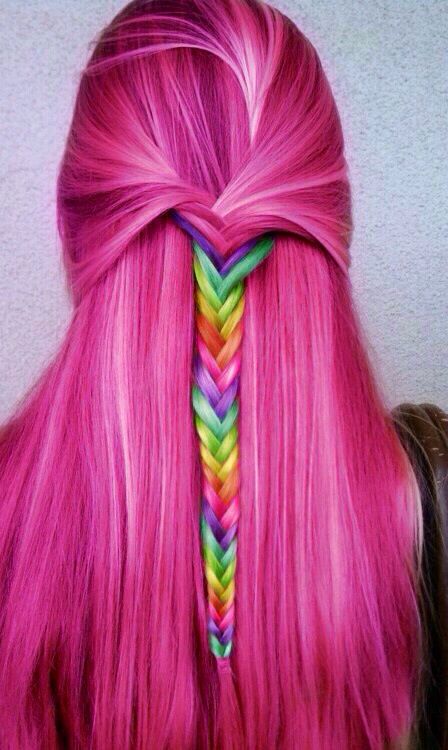 Cool Rainbow Hairstyle Ideas para meninas