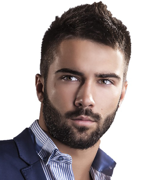 Penteado dos homens à moda com barba 2018