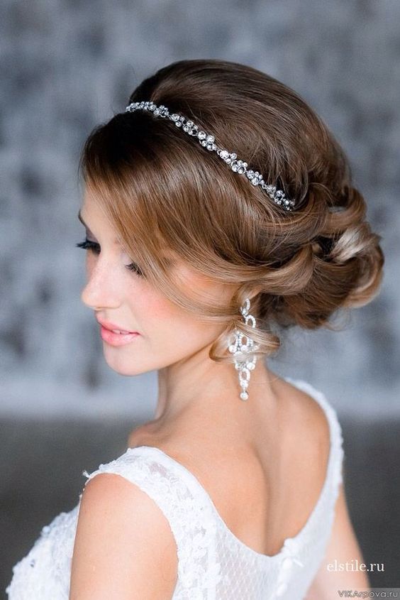 Penteados de casamento lindo com tiara