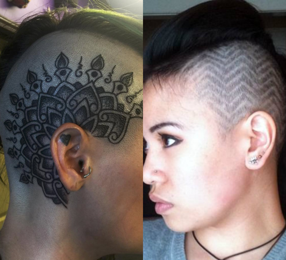 O mais na moda sob tatuagens de cabelo corte de cabelo para meninas