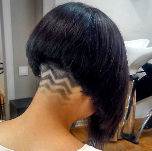 Chic e Cool Undercut Nape Shaved Hairstyles para raparigas
