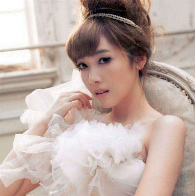 Meninas coreanas Top Ten penteados de casamento na moda