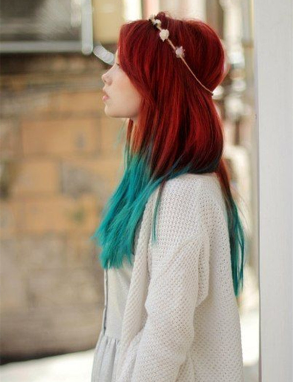 Idéias de cor de cabelo Ombre vermelho atraente para as meninas
