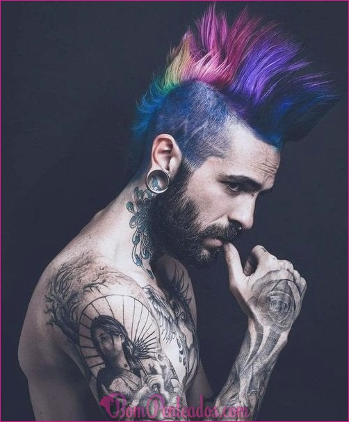 Top penteados elegantes do punk para homens