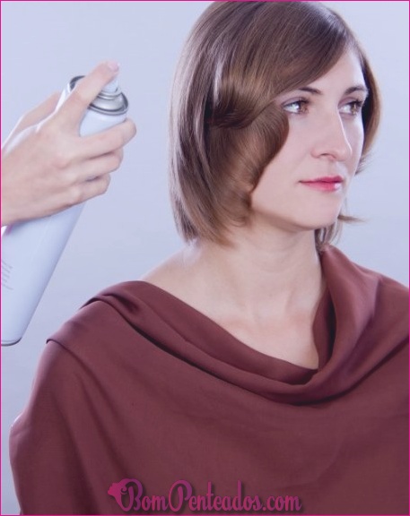 Como penteado de uma linha com fechamentos de enquadramento de rosto para cabelos finos e curtos?