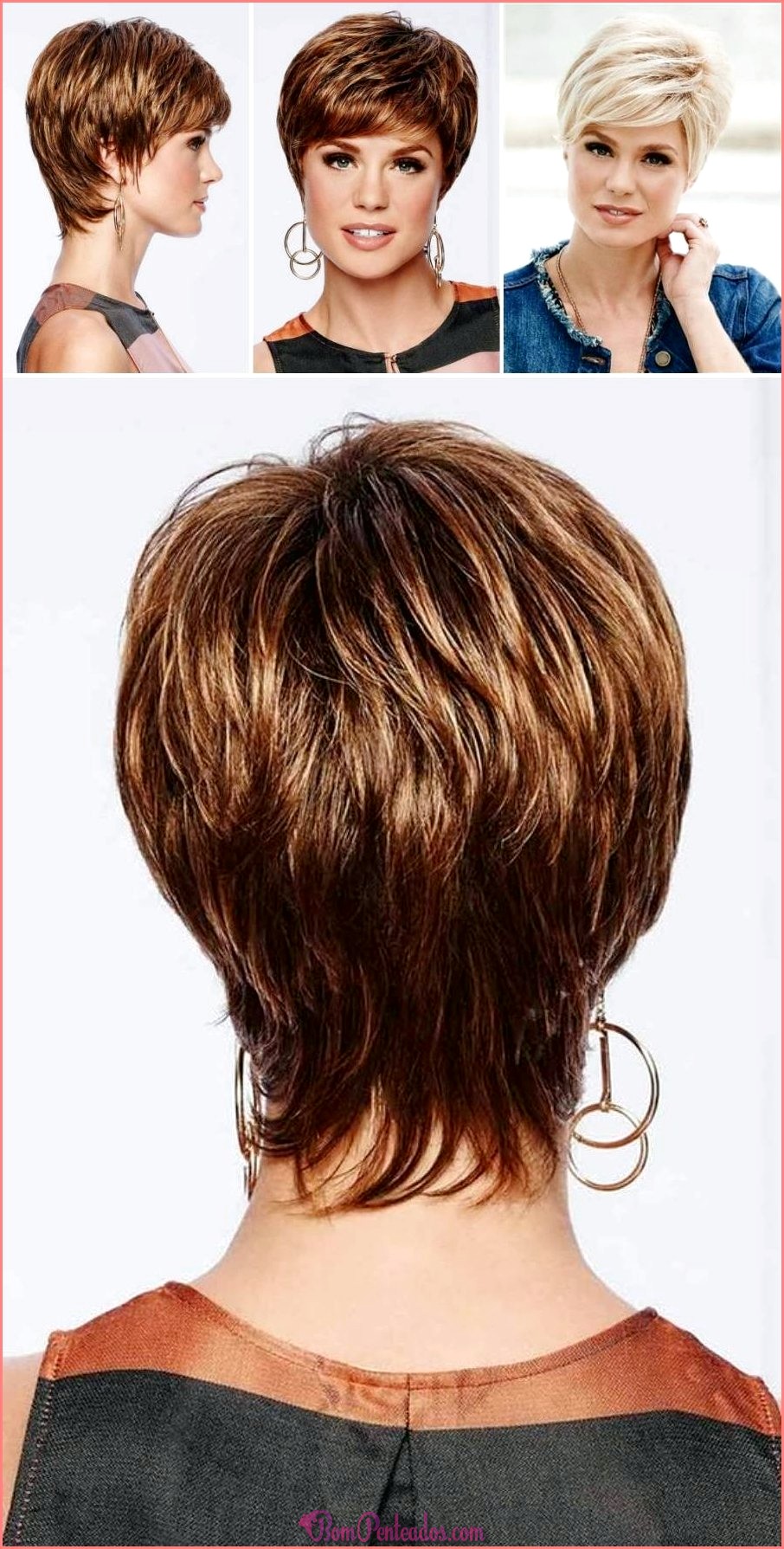 Um corte de cabelo curto feminino para uma cara completa