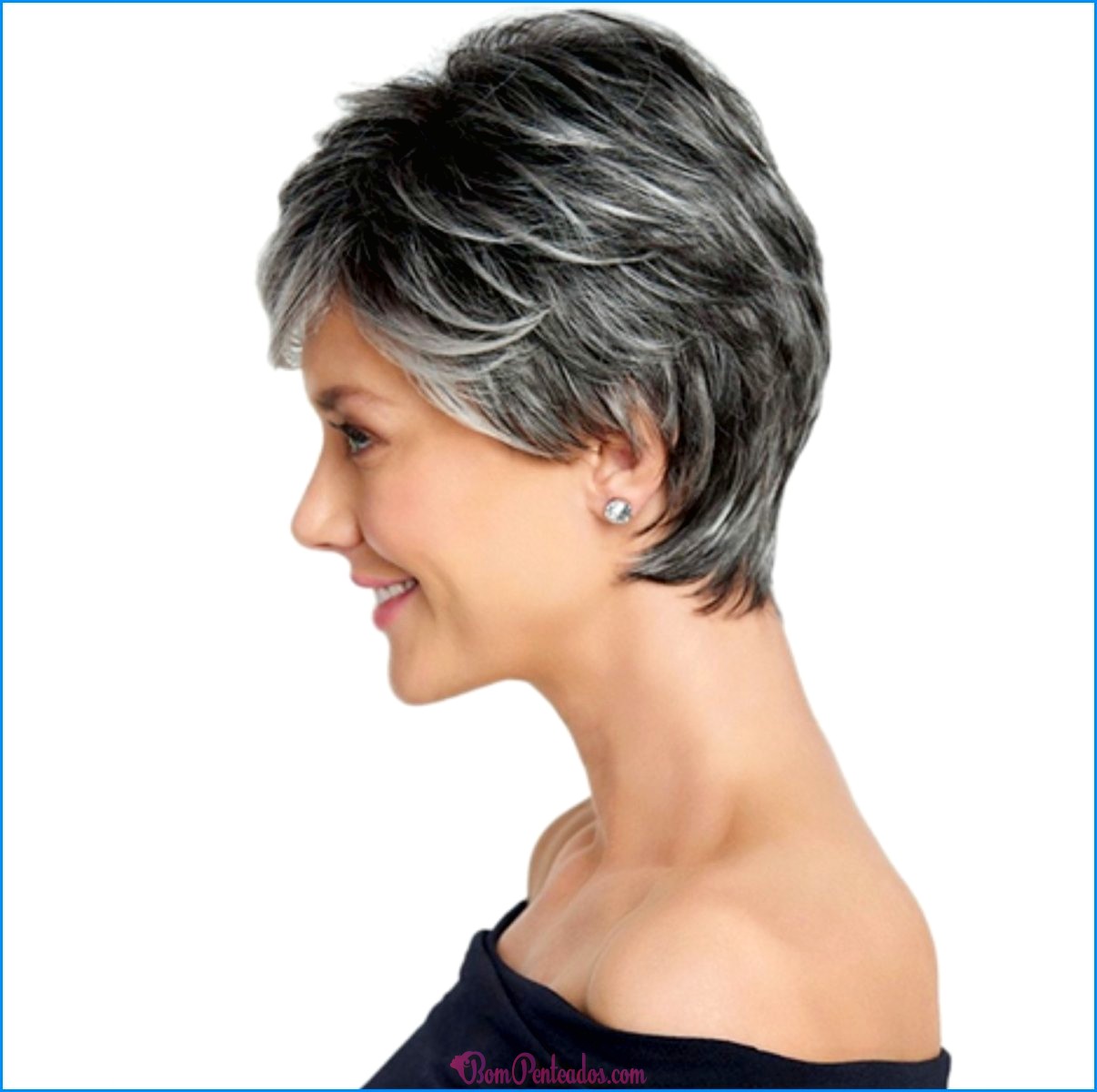 Penteados cinzentos femininos curtos para mulheres mais velhas