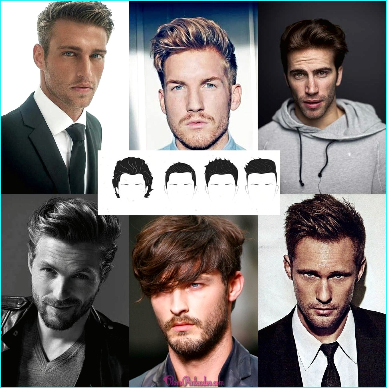 Penteados de homens curtos para rostos ovais