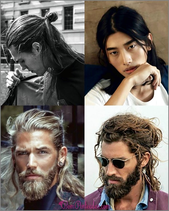 Penteados para homens com cabelo grande