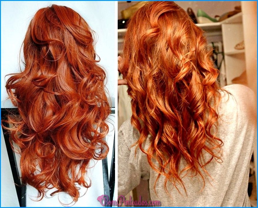 Penteados e cabelo vermelho colorindo com fechaduras