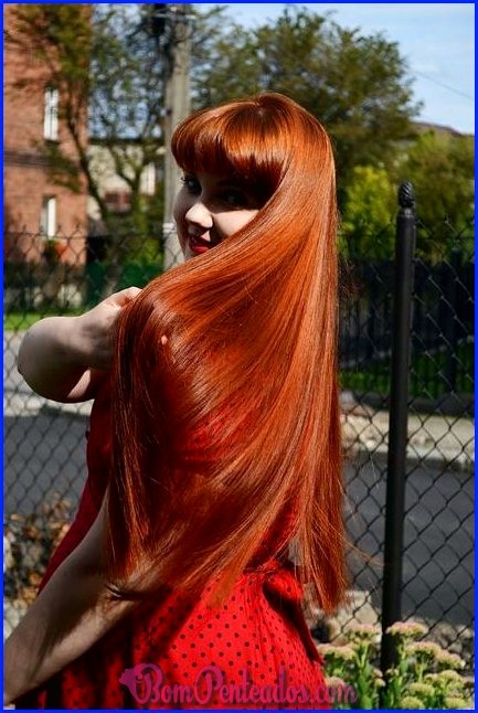 Penteados e cabelo vermelho colorindo com fechaduras