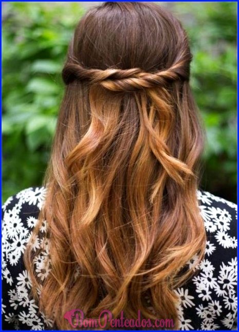 Penteado fácil longo cabelo solto