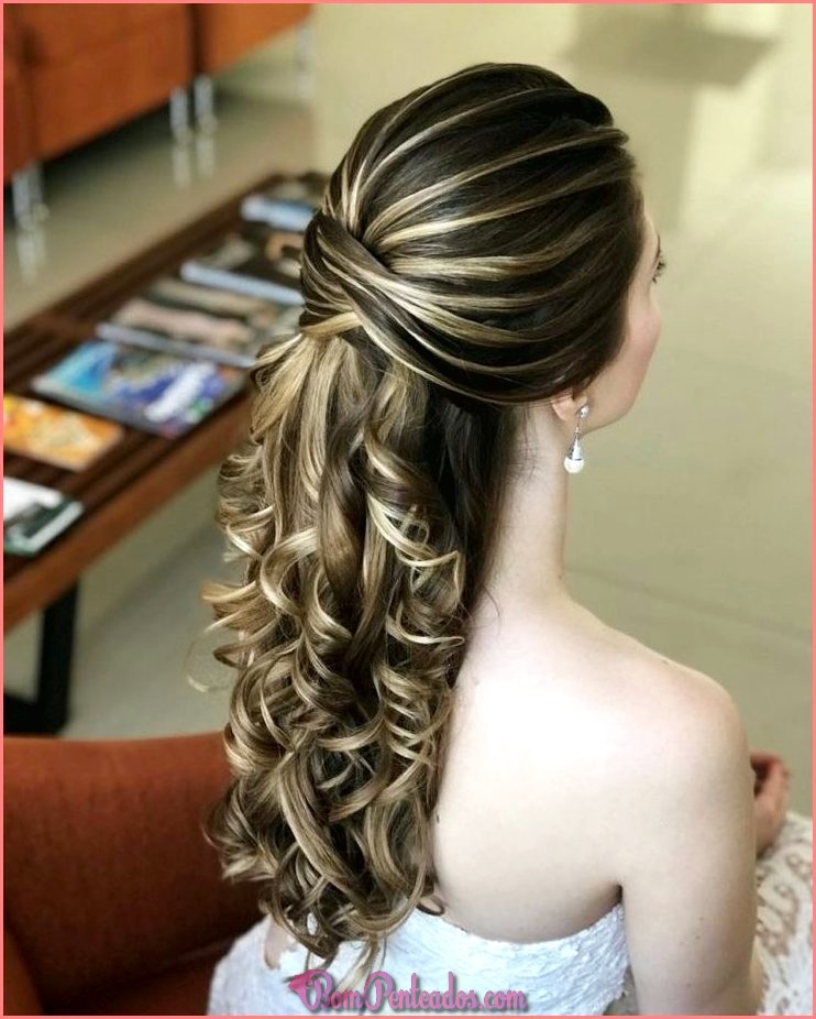 Penteados para mãe de noivas longas cabelos