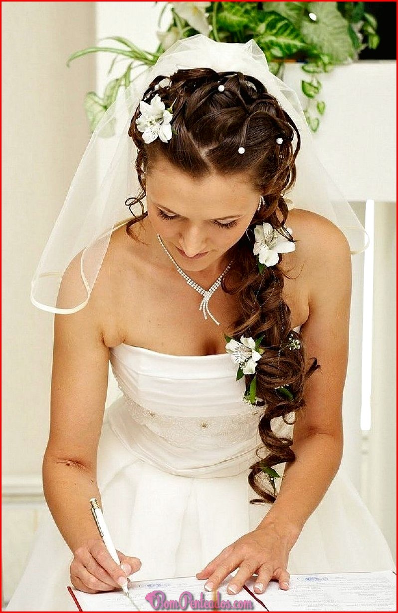 Penteados de casamento para noivas prisioneiros de cabelo comprido