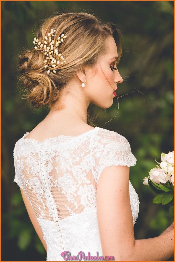 Penteado lateral para a noiva