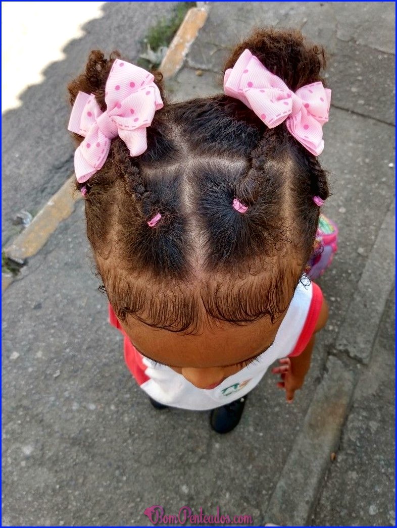 Arranjos de penteados para crianças