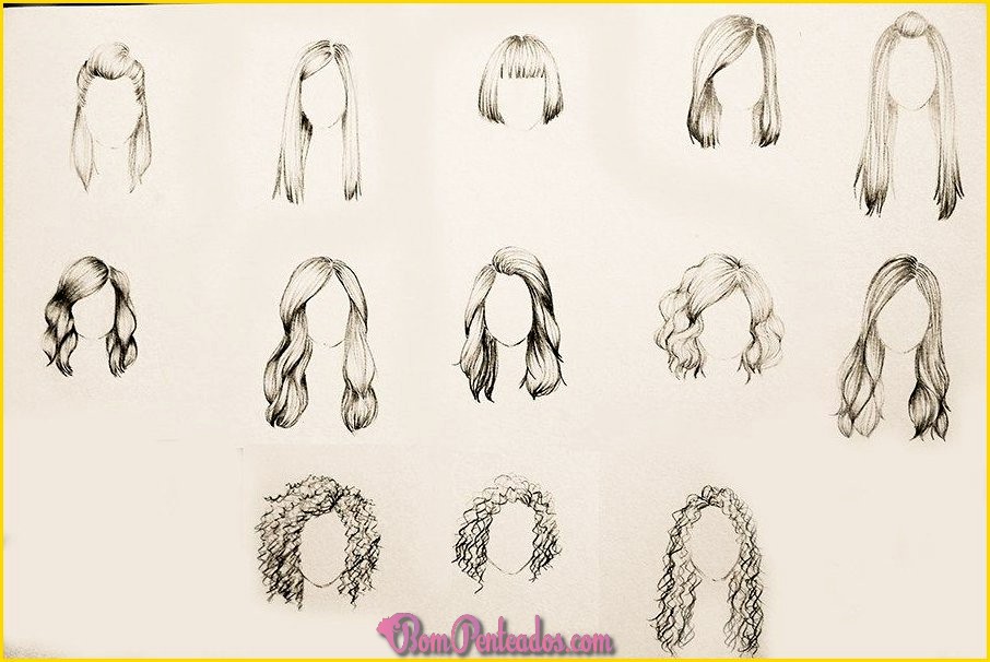 Tipos de desenho de cabelo